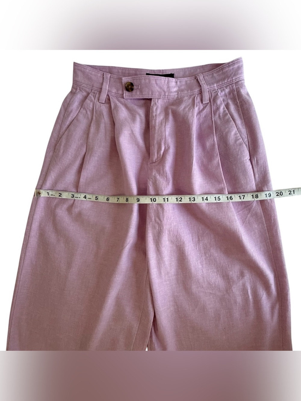 Banana Republic Linen Blend Wide Leg Pants Petite 4 Lavender Resort Coastal - Picture 7 of 9